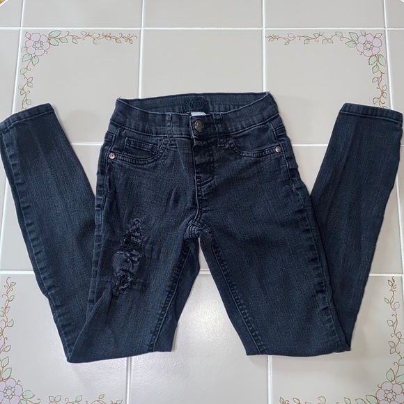 Justice Distressed Black Simply Low Jeggings Size 10 Slim - Picture 1 of 10